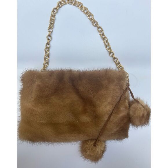 Vintage Ella Gray Collection Natural Mink Fur Shoulder Bag - Picture 1 of 9